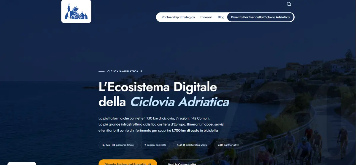 Screenshot del progetto Ciclovia Adriatica